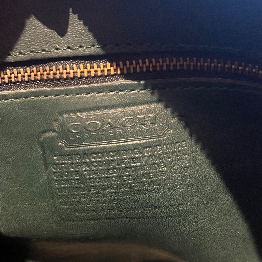 COACH Vintage Canteen Shoulder Bag/crossbody Dark Green Leather Adjustable Strap - Picture 8 of 12
